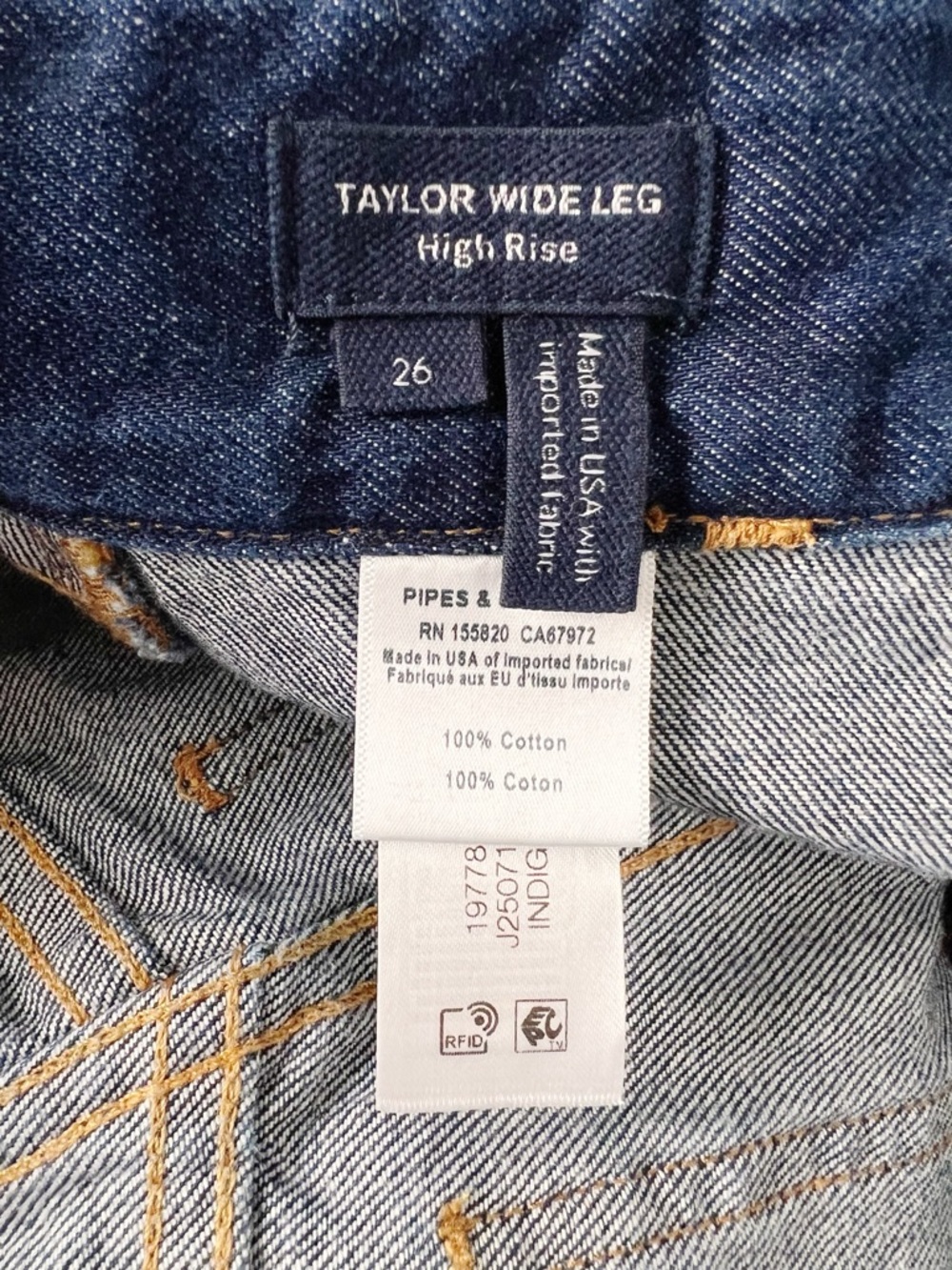 Veronica Beard Taylor Wide Leg High Rise Patch Pocket Jeans Indigo Rinse Size 26 - Picture 8 of 12